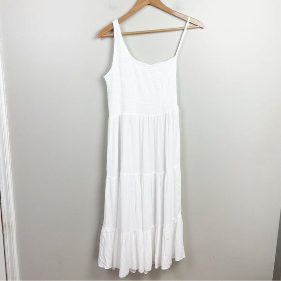 Becca by Rebecca Virtue
Ponza Crinkled Rayon Asymmetrical Dress Cover-Up White - Picture 2 of 5